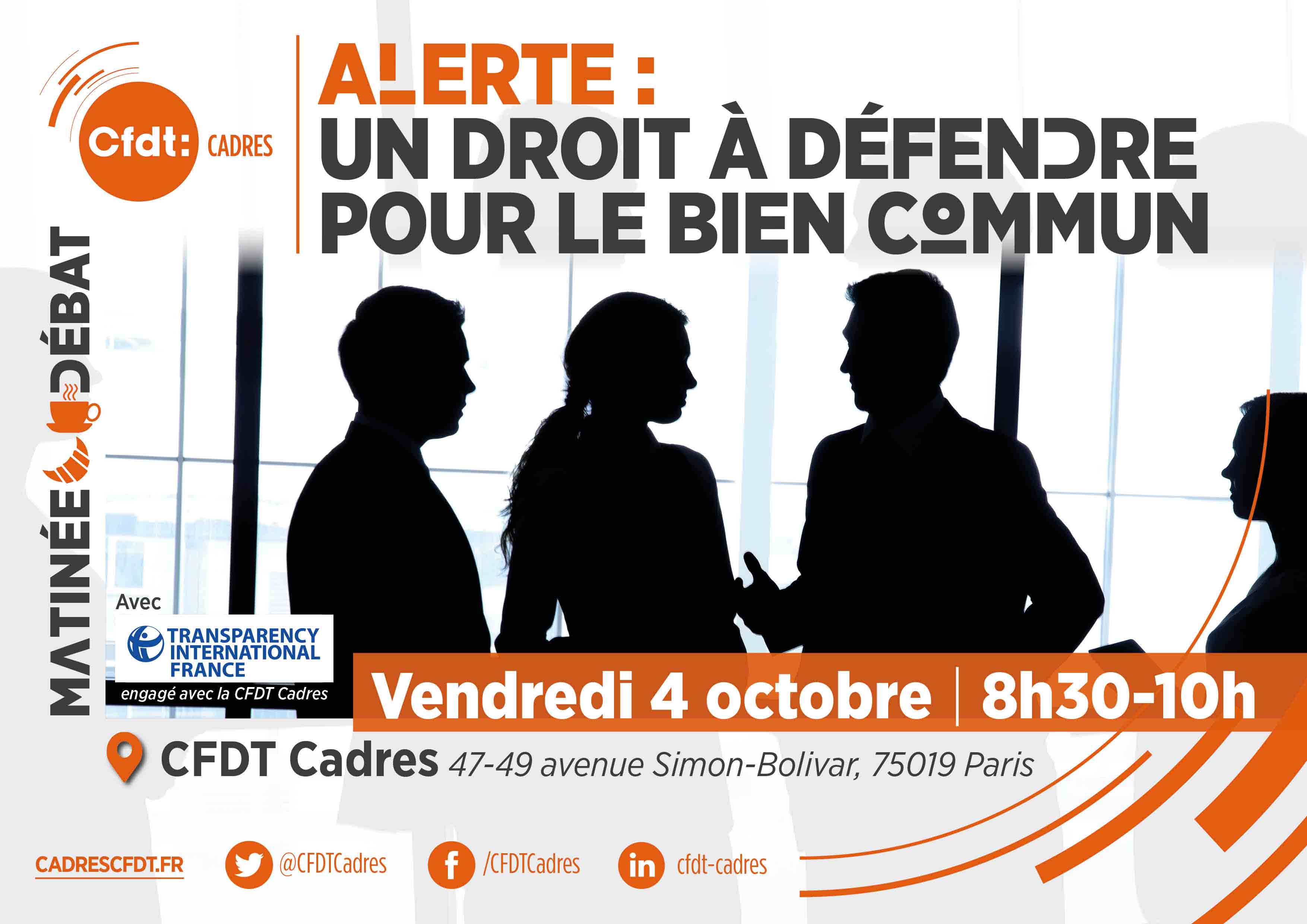 Vendredi 4 octobre : Matinée-débat CFDT Cadres