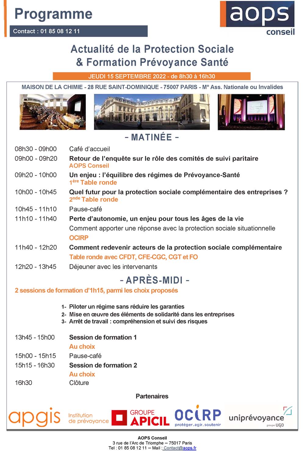 Séminaire du 15 septembre 2022