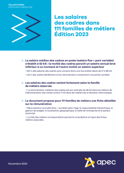 Les salaires des cadres dans 111 familles de métiers - Édition 2023