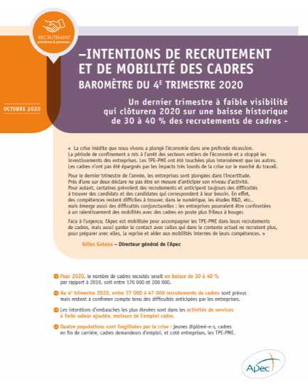 Baromètre des intentions de recrutement et de mobilité des cadres