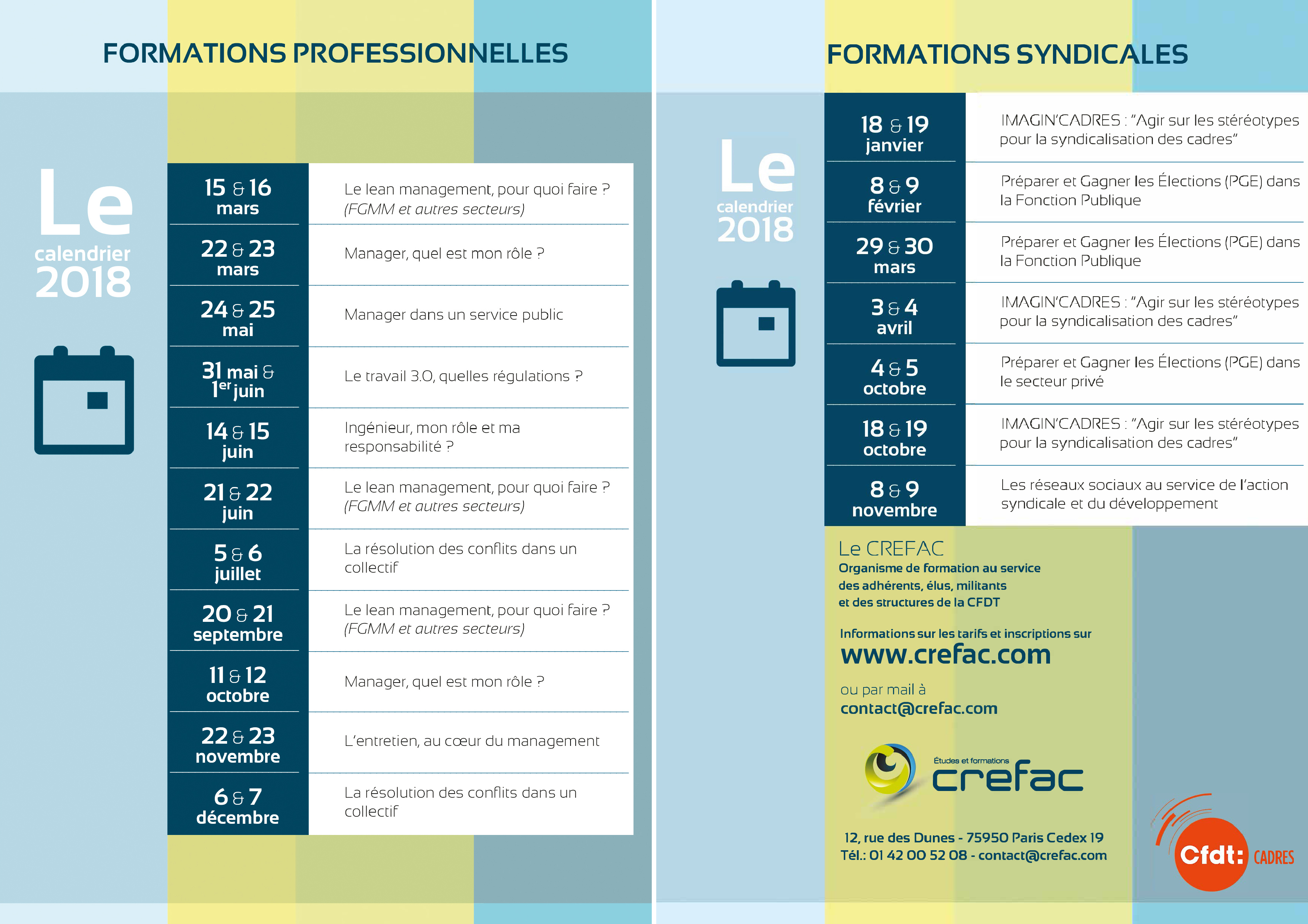 Formations CREFAC 2018